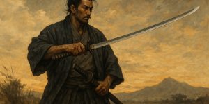 Samurai with his two swords