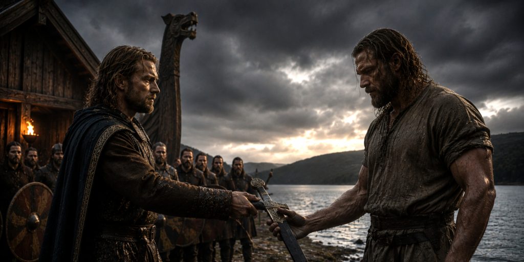 Unferth gives Beowulf Hrunting