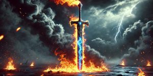 A flaming sword