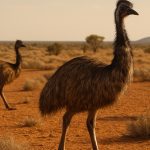 Emus in Australian outback