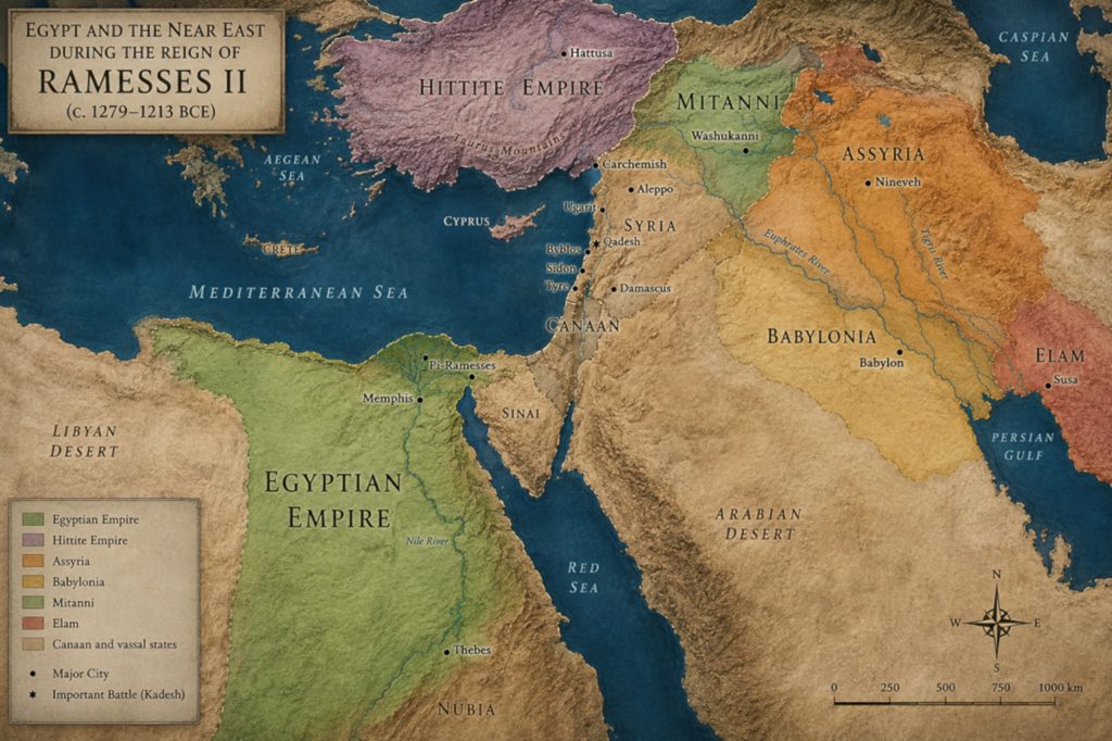Map of Egypt during the reign of Ramesses II