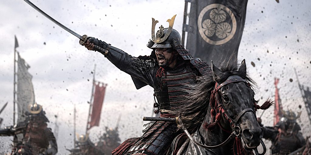 Tachi wielded by mounted samurai