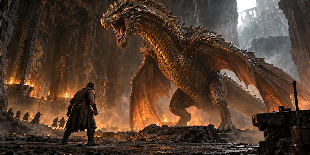 Bronze Dragon Roars in Dragonstone Cavern