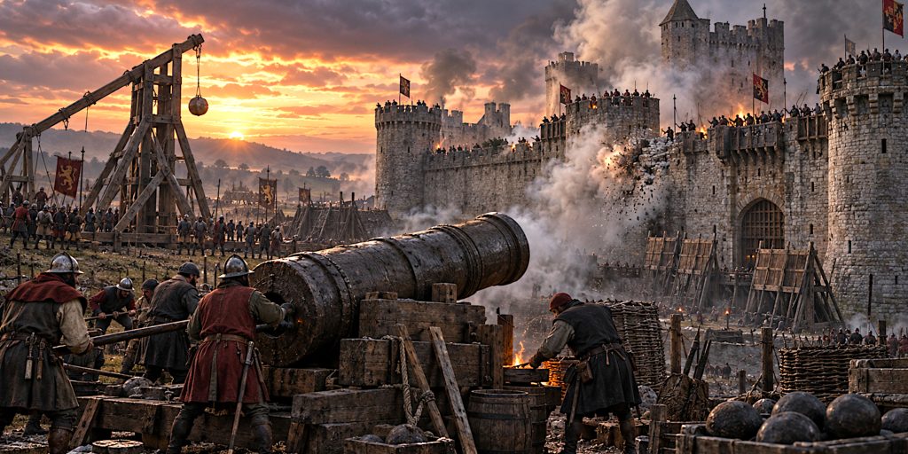 Siege engines and gunpowder artillery