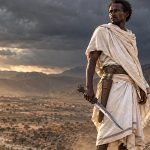 Traditional Somali billao short sword with a broad double-edged blade and three-pointed horn hilt