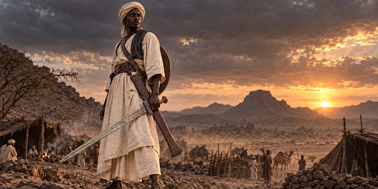 Sudanese Warrior with a Kaskara Sword