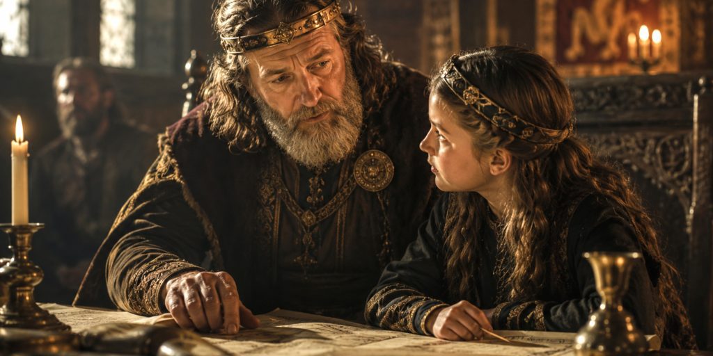 Alfred the Great with his daughter Aethelflaed