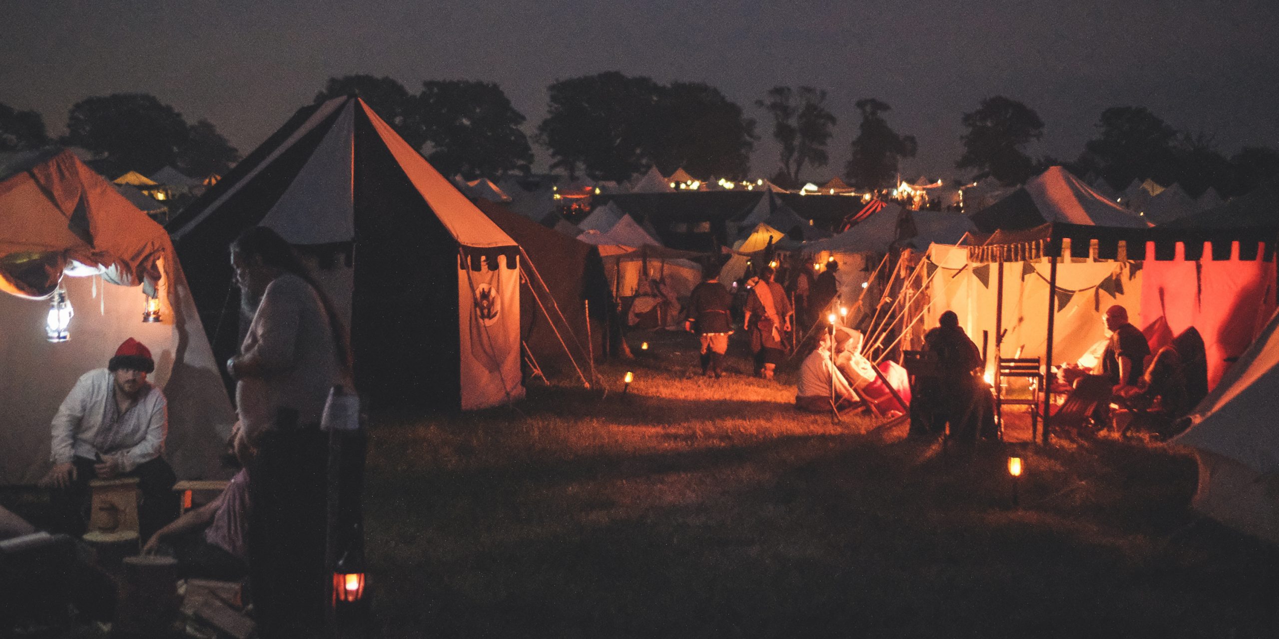 Empire tent city at night