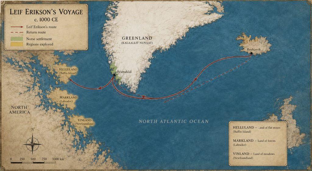 Leif Ekikson's Jouney map