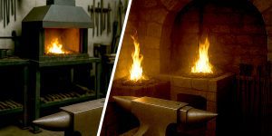 Modern and medieval forge