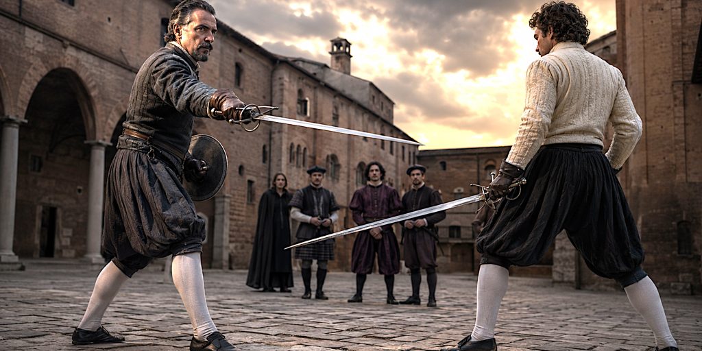 Sidesword lesson or duel