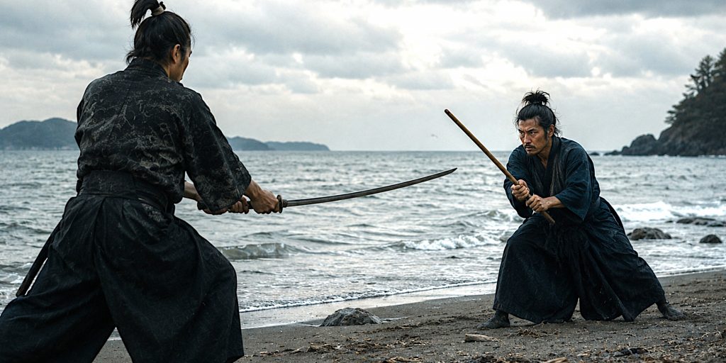 Miyamoto Musashi duel with Sasaki Kojirō