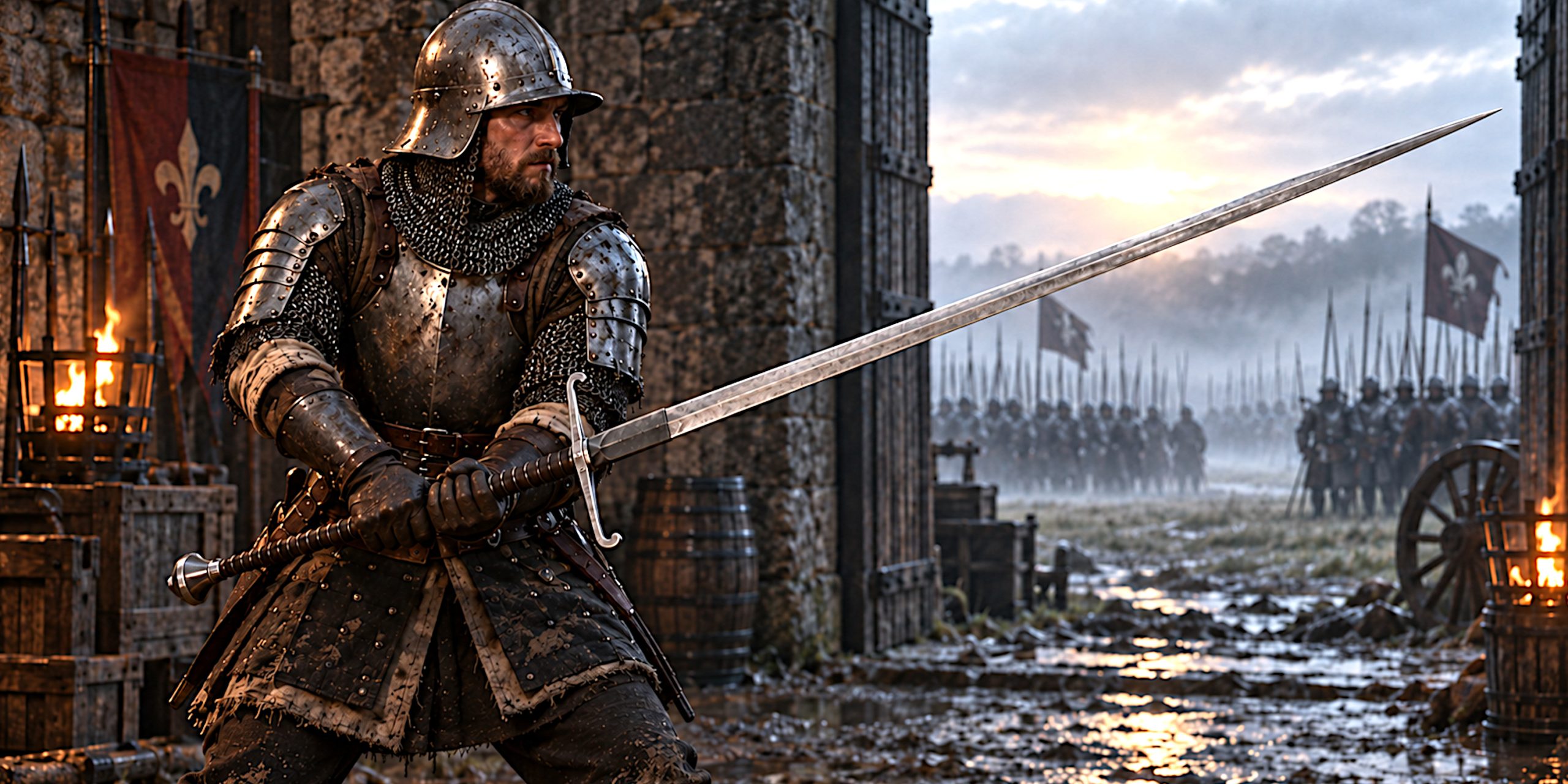 Late medieval soldier with an Espadon sword