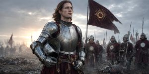 Edward IV of England portrayed as a Yorkist warrior king during the Wars of the Roses