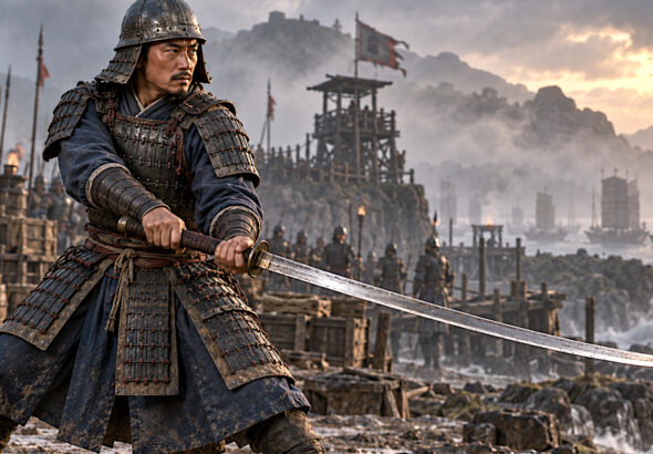 Ming dynasty warrior wielding a wodao