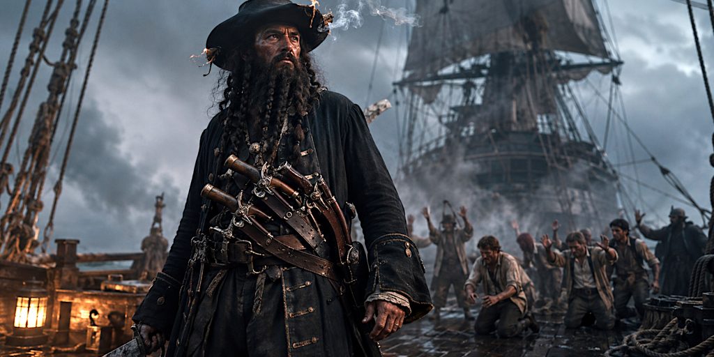 Blackbeard on a Smoke-Filled Deck
