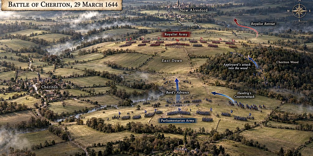 Battle of Cheriton terain map