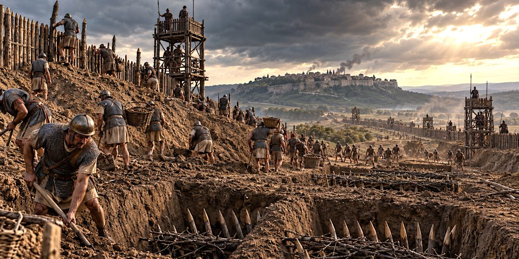Building Alesia’s Double Siege Line