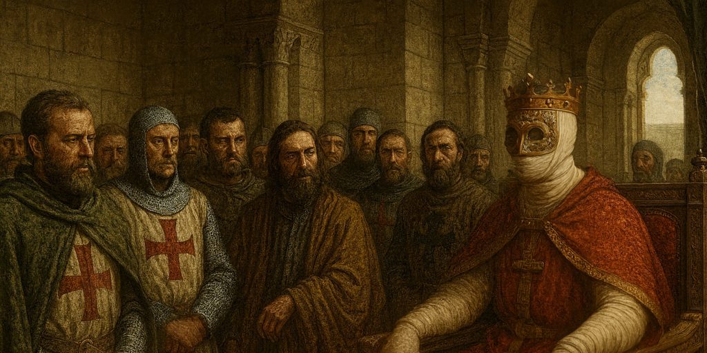 Baldwin IV surrounded by his Barons in court