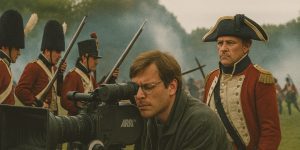 Dilm set with reenactors