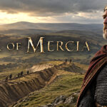 Image caption: An imagined reconstruction of Offa overlooking the Mercian borderlands. His appearance and equipment are interpretive rather than a documented likeness.