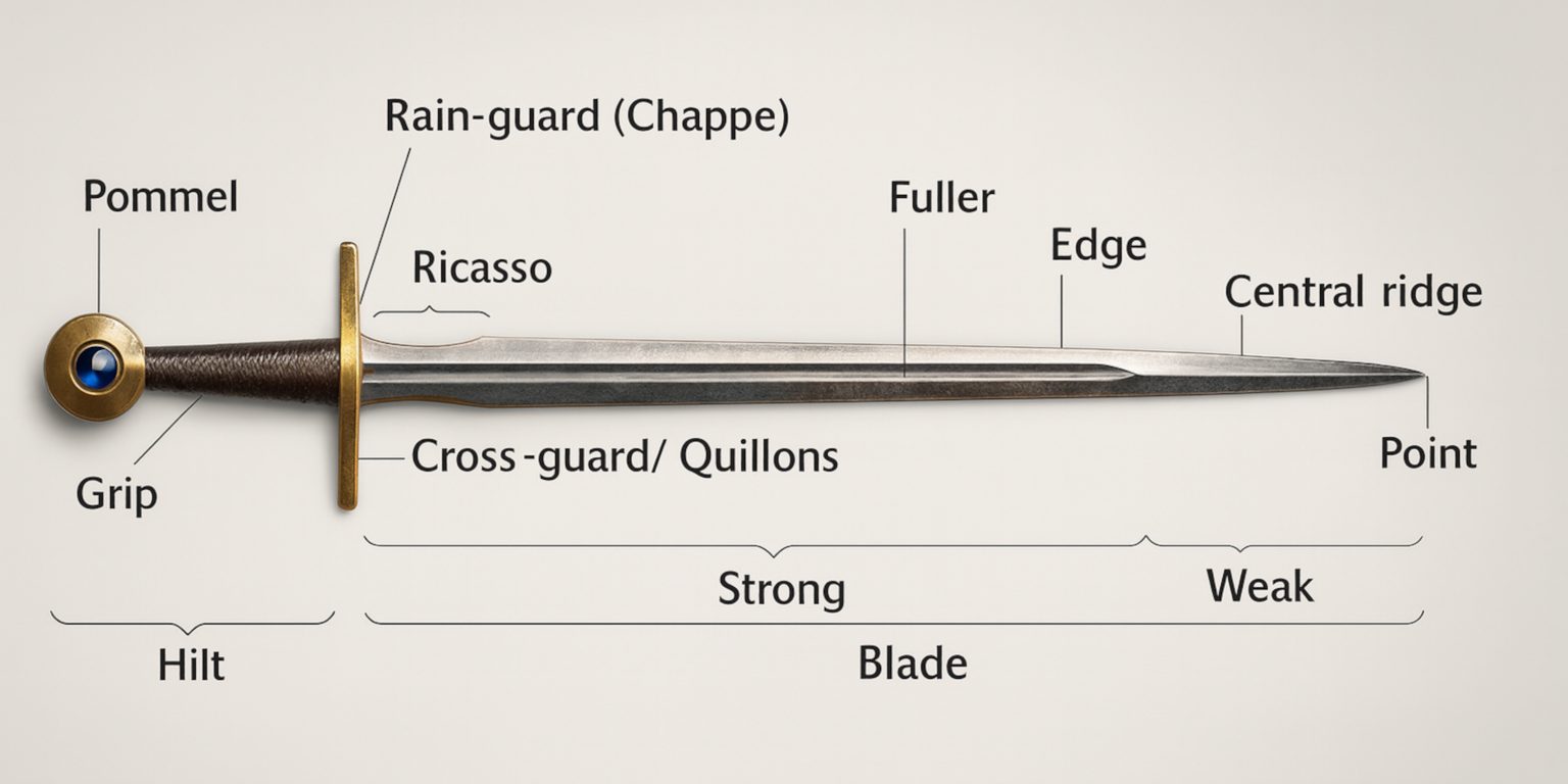 Basicc Sword Parts of a Sword Explained | Complete Sword Anatomy Guide