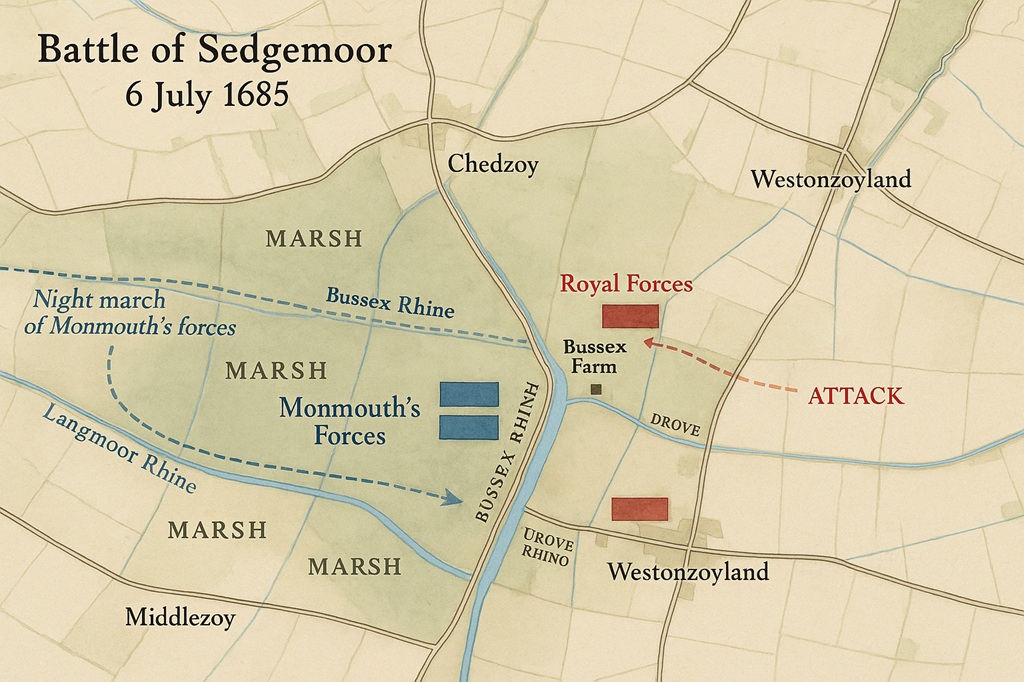 Battle of Sedgemoor Battle Map