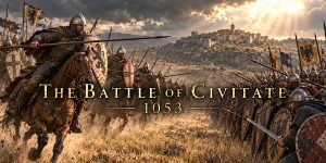 An artistic reconstruction of the Battle of Civitate, showing equipment appropriate to the eleventh century.