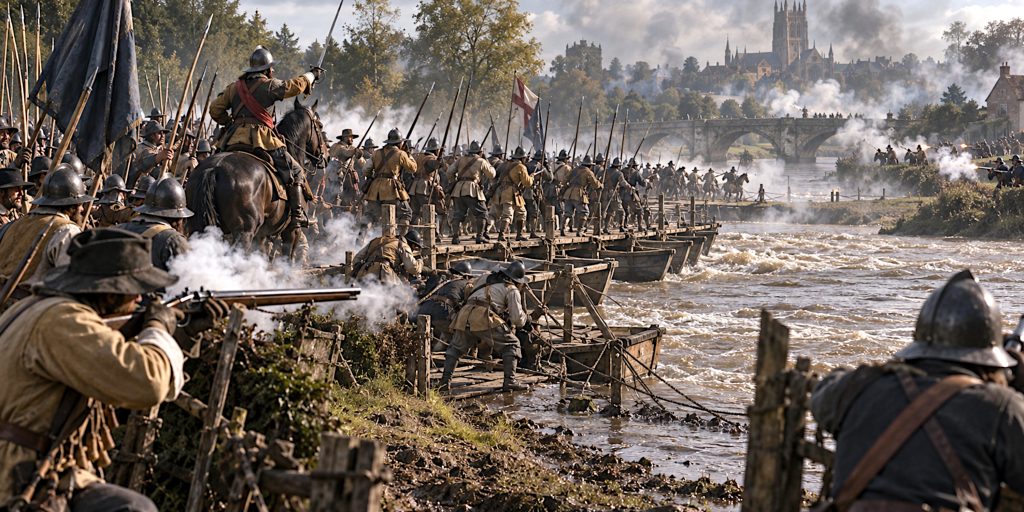 Parliamentarian Crossing at the River Tem
