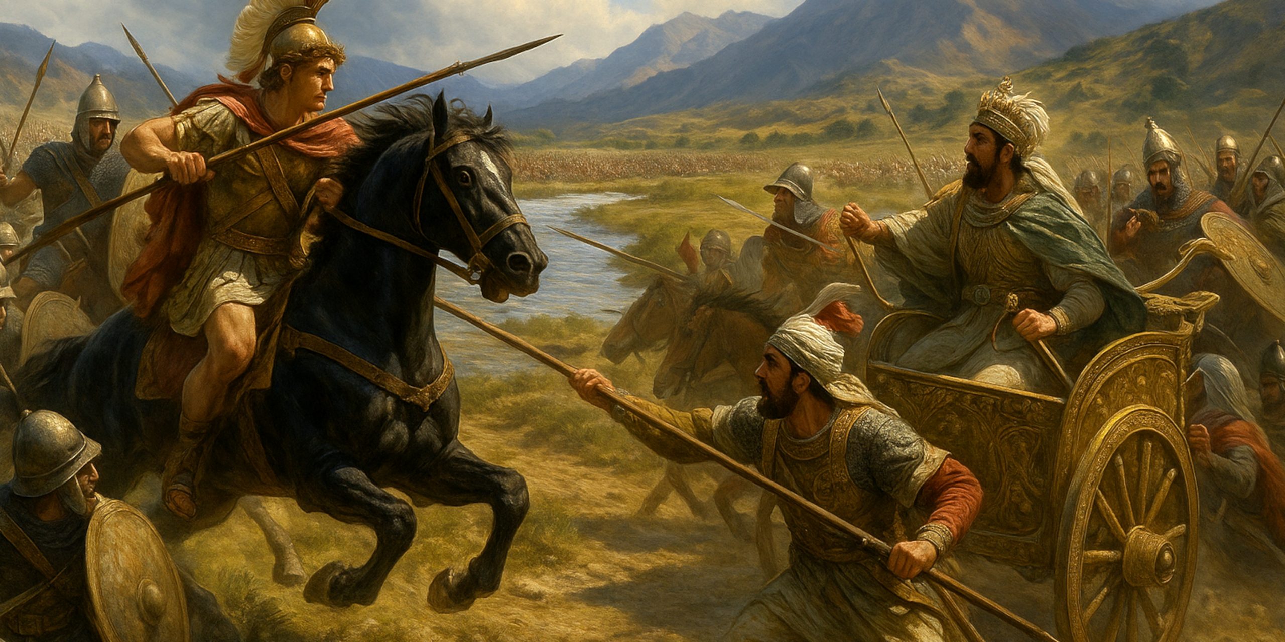 Alexander charging the chariot of Darius III at Issus