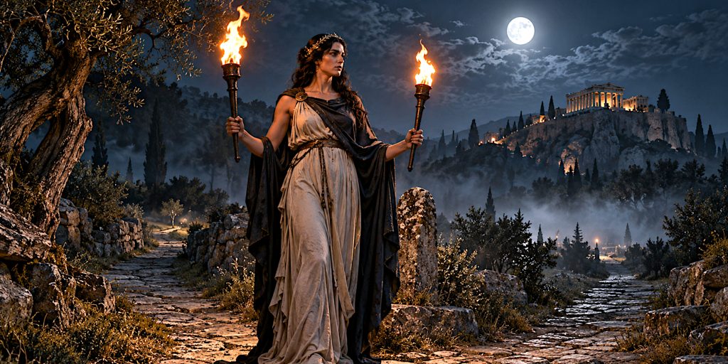 Hecate at the Moonlit Crossroads