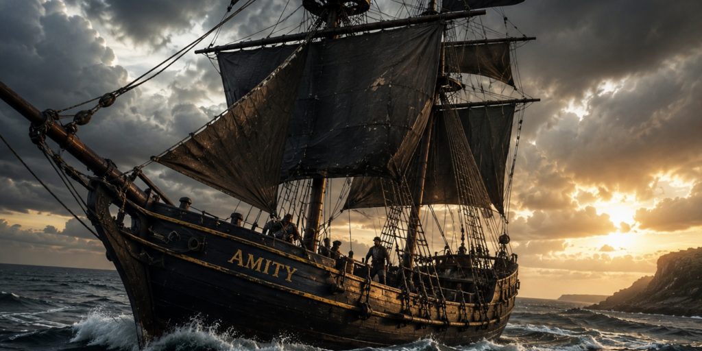 Amity - The Pirate Sloop of the pirate Thomas Tew