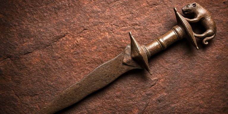 Benin bronze hilt sword