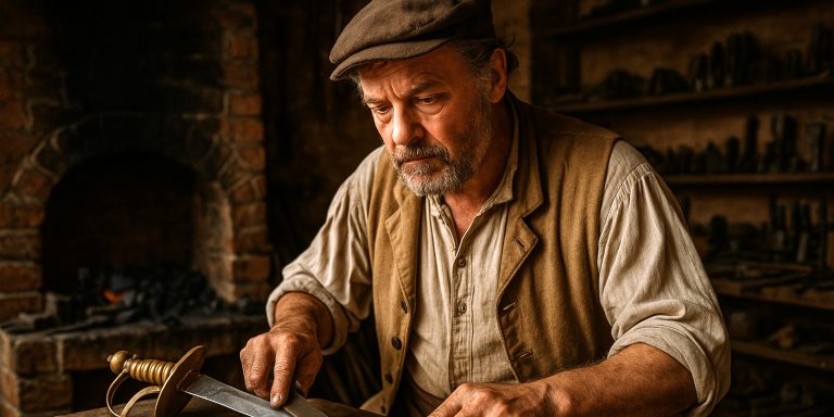 Samuel Harvey - Swordsmoth in his Workshop