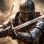 A Knight wielding the Longsword in battle