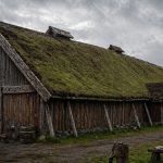 Viking Longhouse with a turf roof