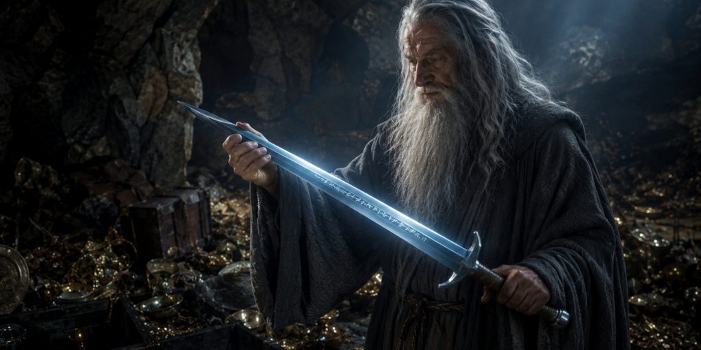 Gandald finds Glamdring