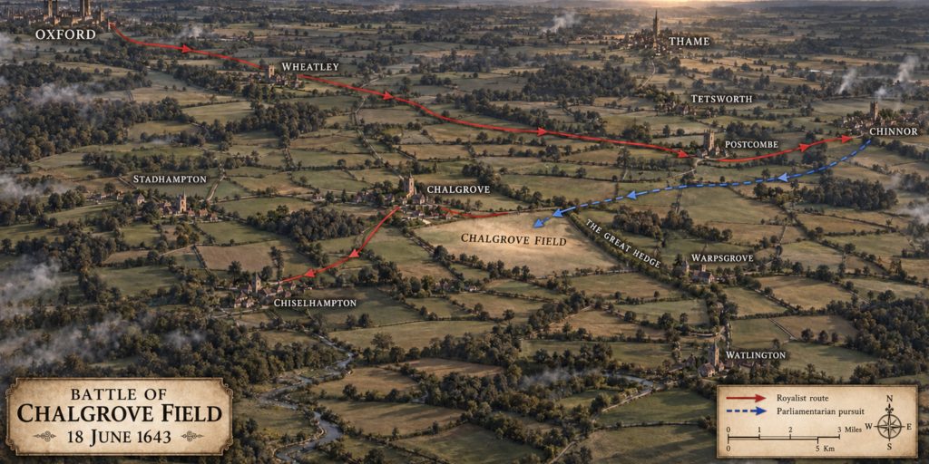 Battle of Chalgrove Field Map