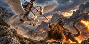 Bellerophon and Pegasus Strike the Chimera