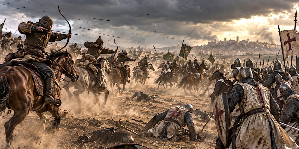 Khwarazmian horse archers strike La Forbie