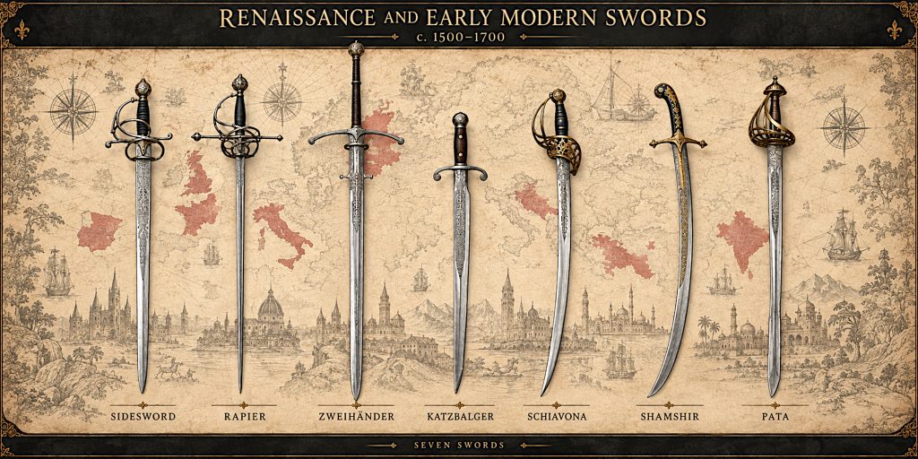 Renaissance and Early Modern sword chart