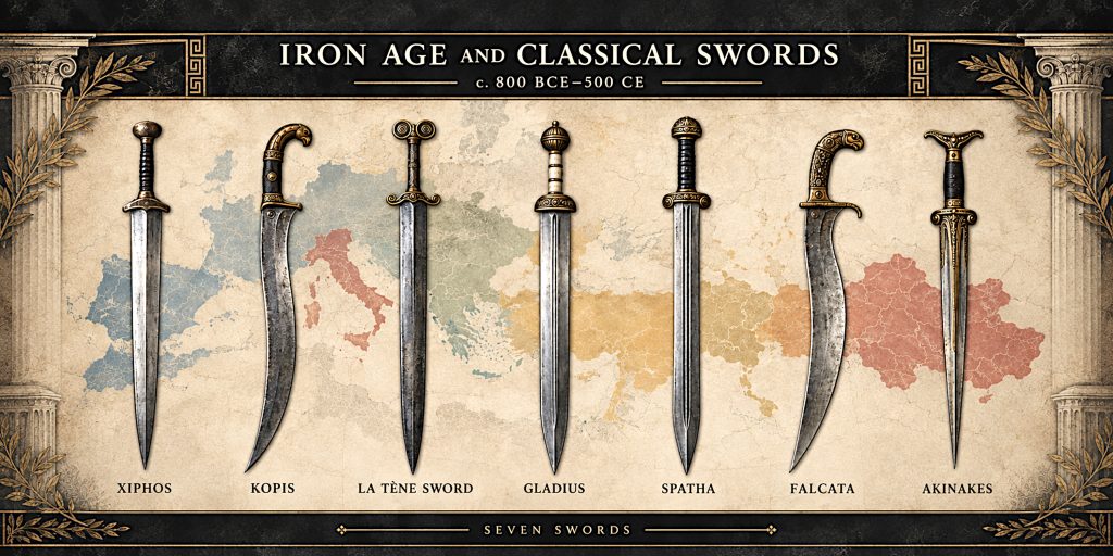 Iron Age and classical sword chart